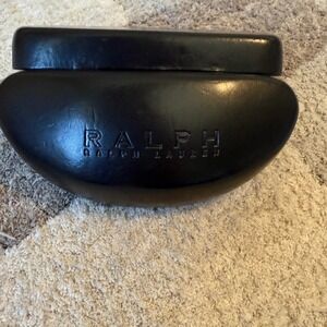 Ralph Ralph Lauren Black Hard Clamshell‎ Sunglasses Eyeglasses Case Red Logo